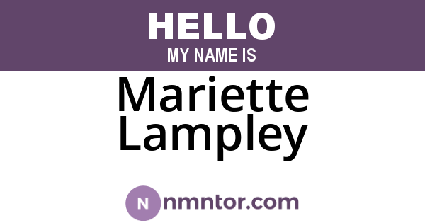 Mariette Lampley