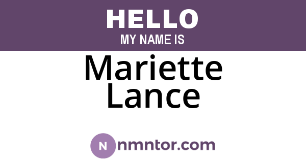 Mariette Lance
