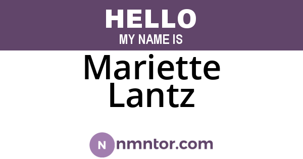 Mariette Lantz