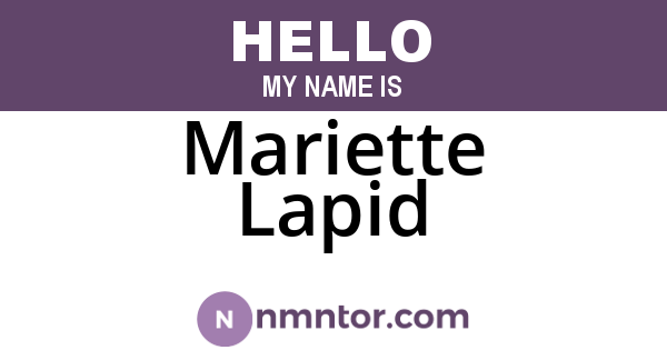Mariette Lapid