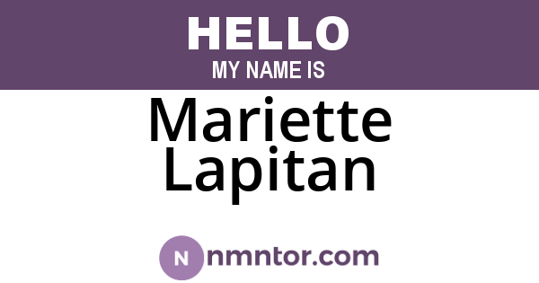 Mariette Lapitan