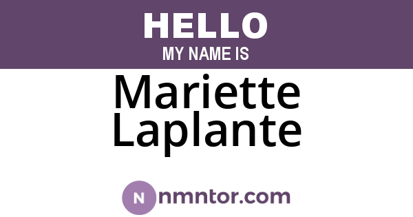 Mariette Laplante