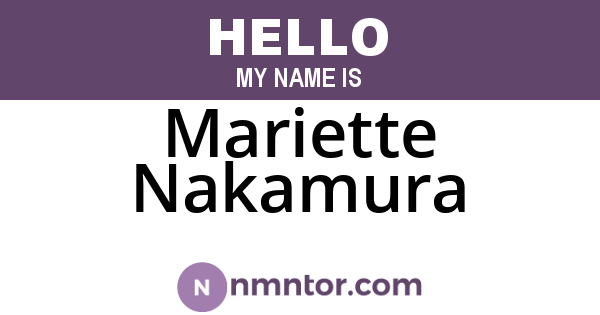 Mariette Nakamura