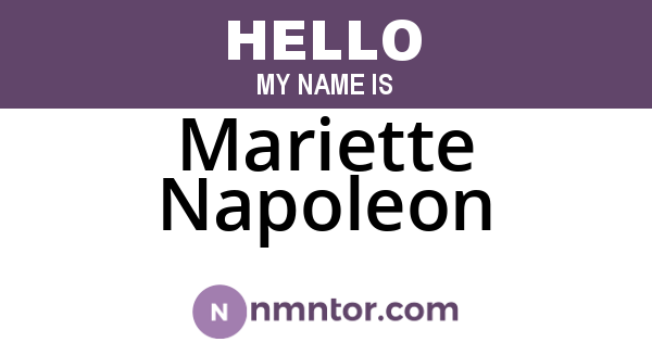 Mariette Napoleon