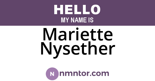 Mariette Nysether