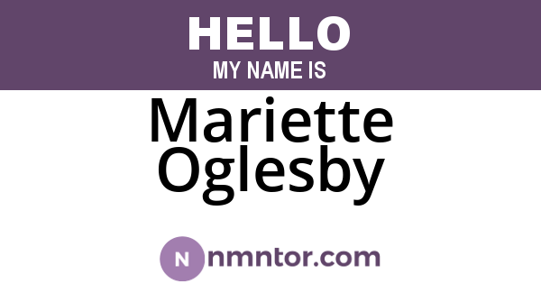 Mariette Oglesby