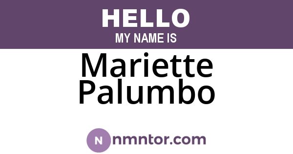 Mariette Palumbo