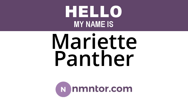 Mariette Panther