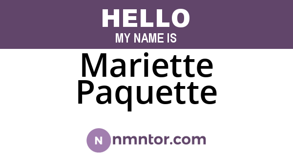 Mariette Paquette