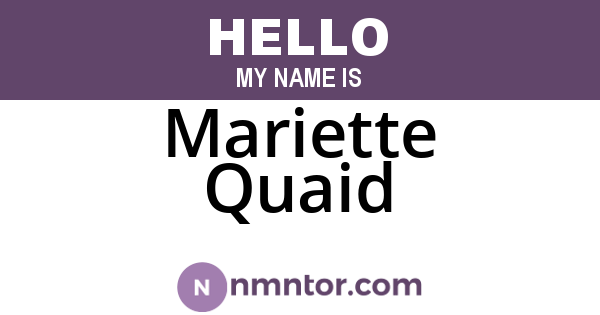 Mariette Quaid