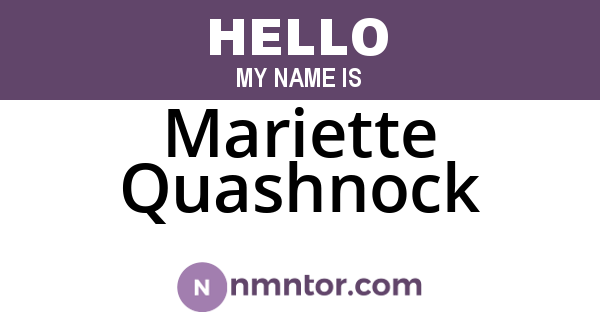 Mariette Quashnock