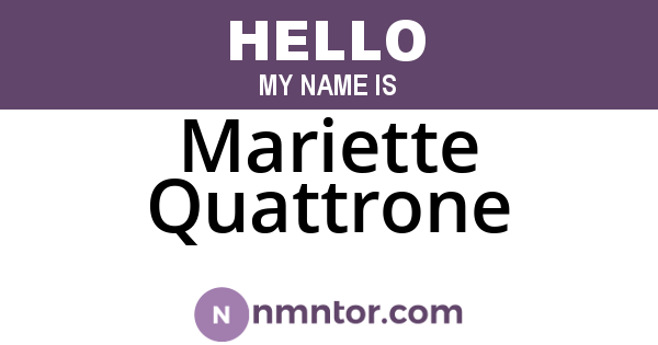 Mariette Quattrone