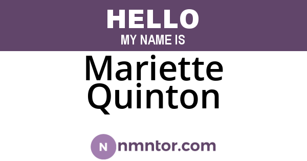 Mariette Quinton
