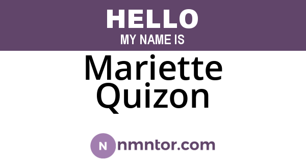 Mariette Quizon