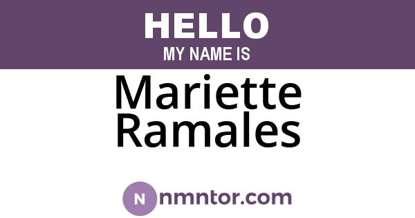 Mariette Ramales