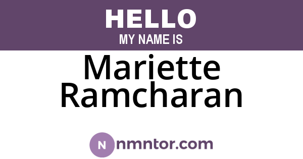 Mariette Ramcharan