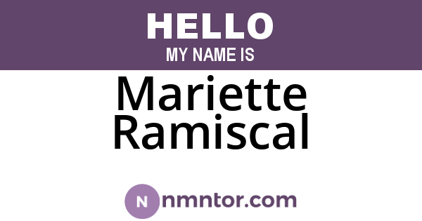 Mariette Ramiscal