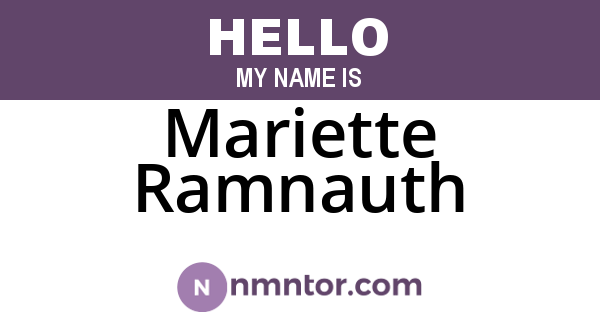 Mariette Ramnauth