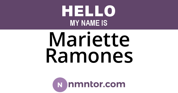 Mariette Ramones