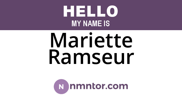 Mariette Ramseur