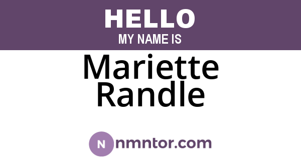 Mariette Randle