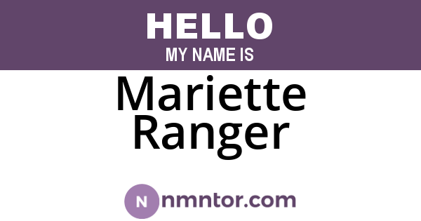 Mariette Ranger