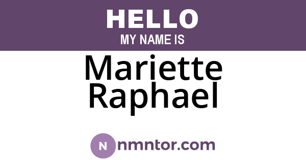 Mariette Raphael