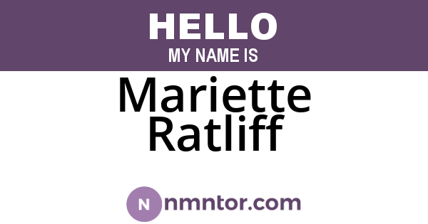 Mariette Ratliff