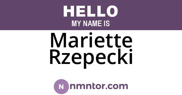 Mariette Rzepecki