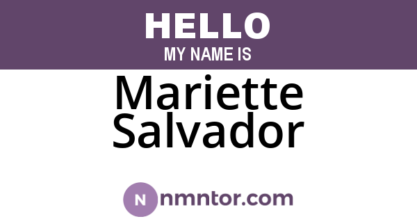 Mariette Salvador