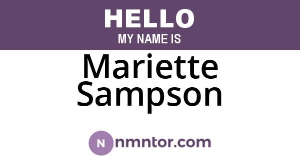 Mariette Sampson