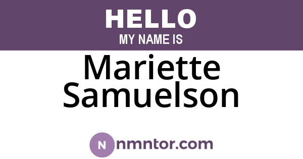 Mariette Samuelson