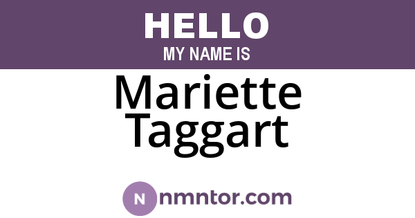 Mariette Taggart