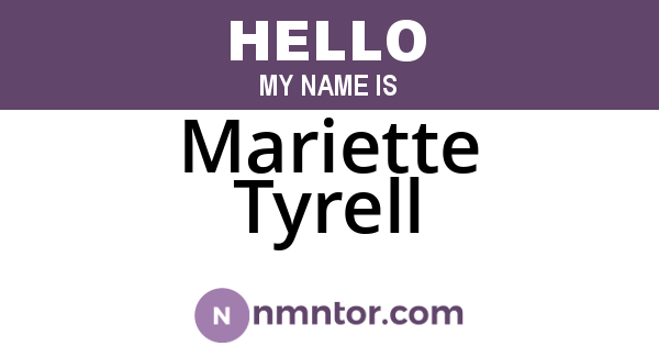 Mariette Tyrell