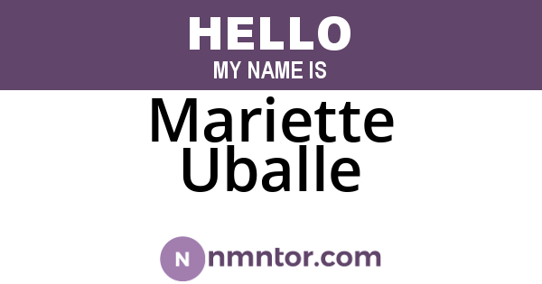 Mariette Uballe