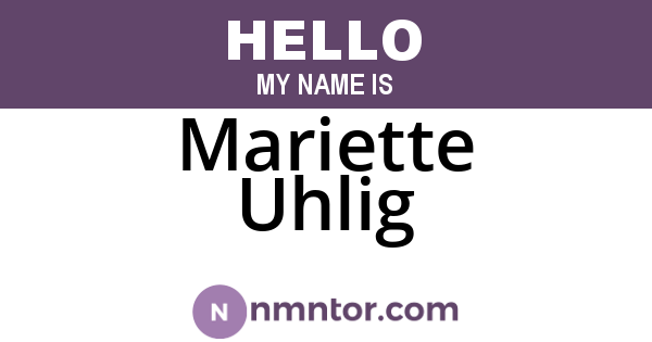 Mariette Uhlig