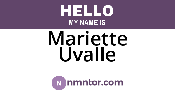 Mariette Uvalle