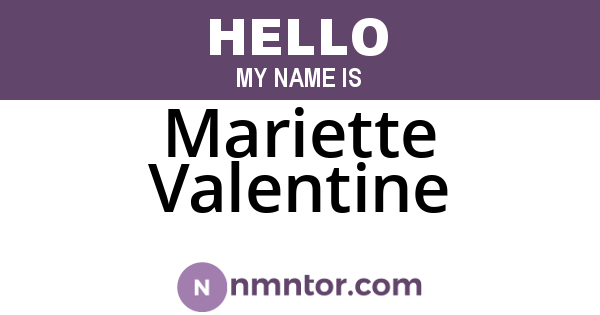 Mariette Valentine
