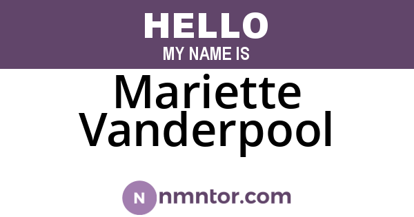 Mariette Vanderpool