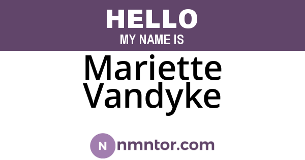 Mariette Vandyke