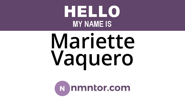 Mariette Vaquero