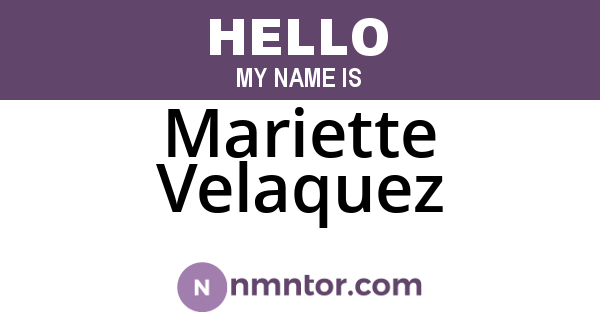 Mariette Velaquez