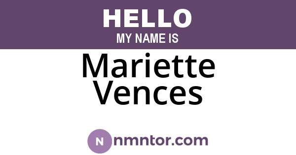 Mariette Vences