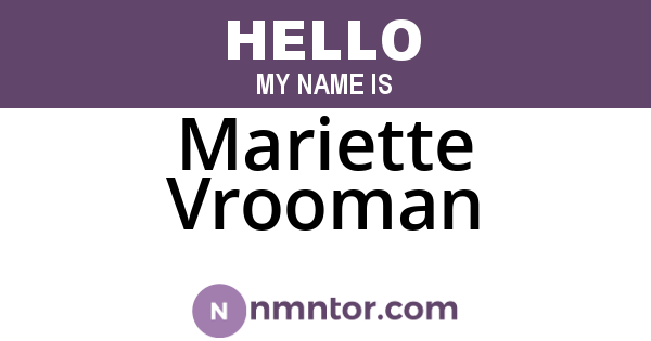 Mariette Vrooman