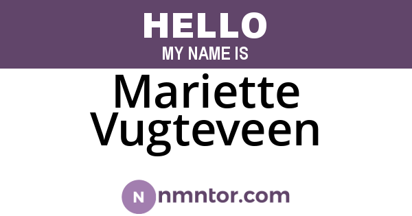 Mariette Vugteveen