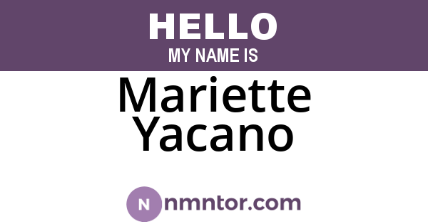 Mariette Yacano