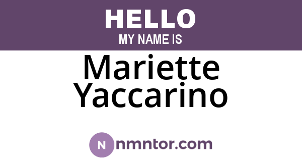 Mariette Yaccarino