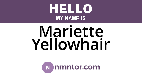 Mariette Yellowhair