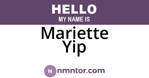 Mariette Yip