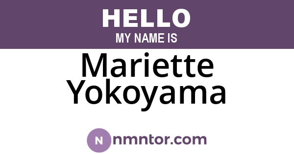 Mariette Yokoyama